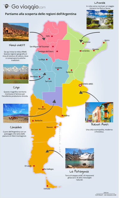 Carte des régions ARGENTINA