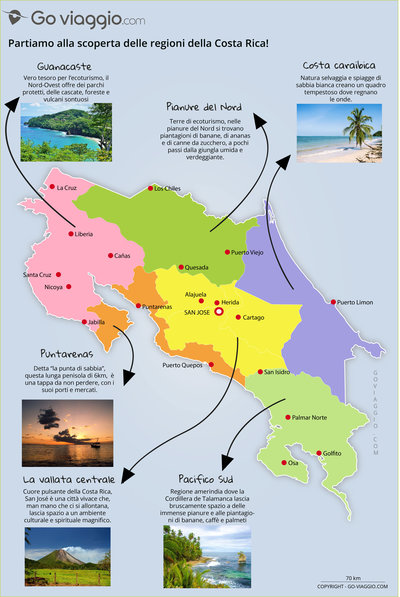 mappa Costa Rica regione