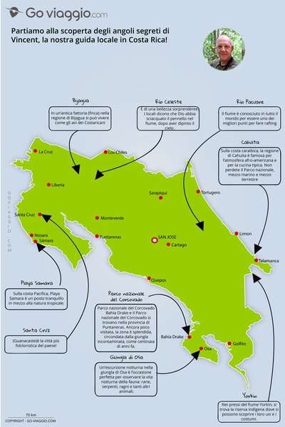 Carte des coins secrets de COSTA RICA