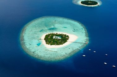 Deux îles, vue du ciel 
